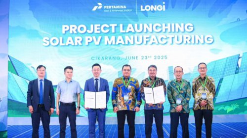 Pertamina NRE dan LONGi Kerja Sama Luncurkan Proyek Manufaktur Modul Panel Surya di Indonesia