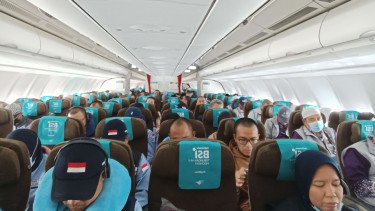 Garuda Indonesia Sebut Ketepatan Waktu Penerbangan Haji Capai 96,2 Persen