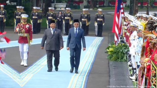 Dikawal Pasukan Berkuda, Prabowo dan PM Anwar Ibrahim Tiba di Istana Merdeka