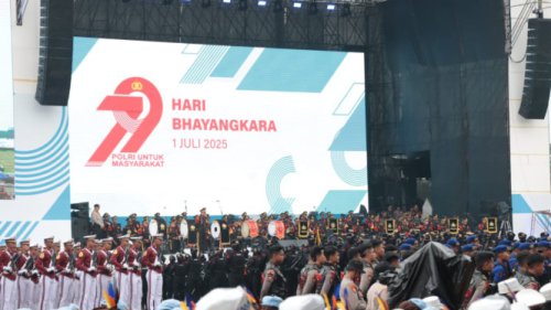 Dihadiri Prabowo, Ribuan Personel Amankan HUT Bhayangkara ke-79 di Monas