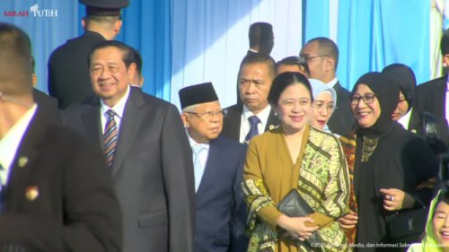 Prabowo-Gibran, SBY hingga Ma'ruf Amin Hadiri Peringatan Hari Bhayangkara ke-79