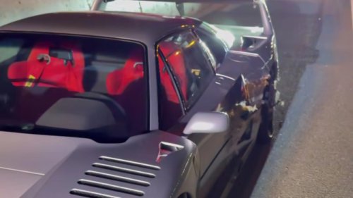 Viral Ferrari Mewah Milik YouTuber Jadi Korban Tabrak Lari Truk