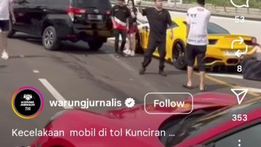 Detik-detik Lamborghini ngebut di Tol Kunciran, Hancur Usai Tabrak Pembatas Jalan
