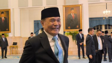 Menko Polkam Letjen TNI (Purn) Djamari Chaniago di Istana Negara