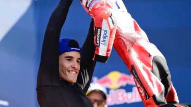 Troll Media Sosial Jadi Alasan Marc Marquez Selebrasi ala Messi di MotoGP Misano