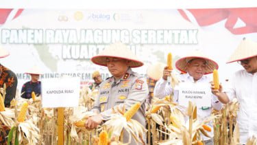 Kapolda Riau Pimpin Panen Raya Jagung Serentak di Pekanbaru