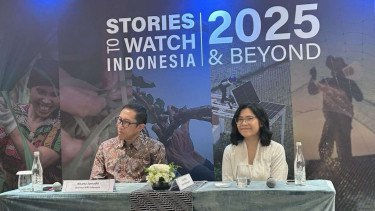 Direktur WRI Indonesia, Nirarta Samadhi dalam acara Stories to Watch 2025 &amp; Beyond