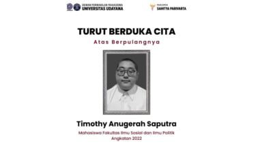 Sosok Timothy Anugerah Saputra, Mahasiswa Unud yang Tewas Terjatuh di Lantai 4 Dikenal Rajin dan Lembut Hati
