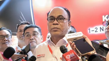 Ketua Umum Projo, Budi Arie Setiadi di Hotel Grand Sahid Jaya