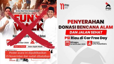 Tak Ada Fun Walk, PSI Riau Serahkan Donasi Bagi Korban Banjir Sumatera