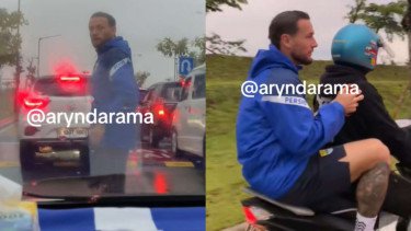 Viral! Marc Klok Terjebak Macet, Akhirnya Dibonceng Bobotoh Pakai Mio Karbu demi Masuk GBLA