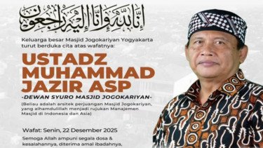 Innalillahi, Ketua Dewan Syuro Masjid Jogokariyan Yogya Ustaz Jazir ASP Meninggal Dunia