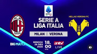 Live di ANTV! Sedang Berlangsung, Duel Serie A AC Milan vs Hellas Verona