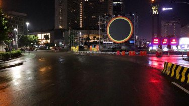 Jalan Sudirman-Thamrin sudah bersih dari sampah malam tahun baru