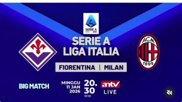 Sedang Berlangsung! Live di ANTV: Duel Serie A Fiorentina vs AC Milan, Misi Rossoneri Tempel Ketat Inter Milan