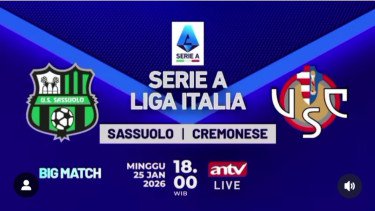 Sedang Berlangsung! Jay Idzes Tantang Emil Audero di Laga Sassuolo vs Cremonese LIVE ANTV