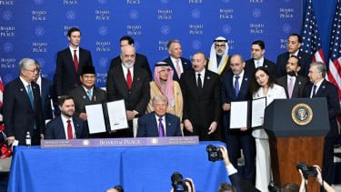 Presiden RI Prabowo Subianto dalam forum Board of Peace