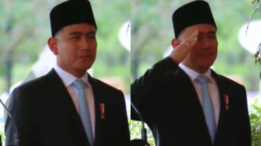 Viral Detik-Detik Gibran Kaget Dengar Tembakan Salvo di Pemakaman Try Sutrisno