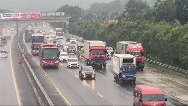 Arus Balik Lebaran, Tol Jakarta-Cikampek Terpantau Ramai Lancar