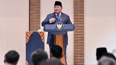 Presiden RI Prabowo Subianto pidato dalam forum bisnis Indonesia-Jepang