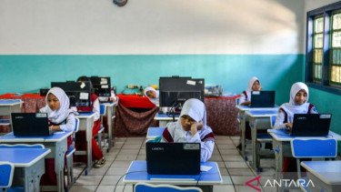 Siswa mengikuti Gladi Bersih Tes Kemampuan Akademik (TKA)