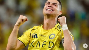 Viral! Cristiano Ronaldo Kedapatan Ucapkan 'Bismillah' Sebelum Bobol Gawang Al Najma
