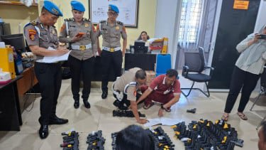 Polda Sumsel melakukan pengecekan terhadap senpi dinas