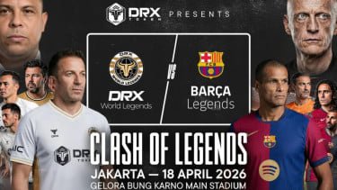Jadwal Live TV Clash of Legends 2026: Barcelona Legends vs DRX World Legends di GBK Hari Ini!