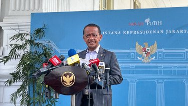 Menteri ESDM Bahlil Lahadalia di Kompleks Istana Kepresidenan, Jakarta Pusat