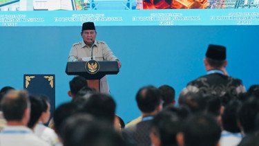 Presiden RI Prabowo Subianto dalam acara groundbreaking proyek hilirisasi di Cilacap