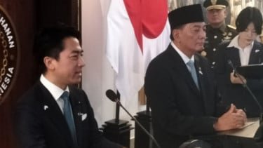 Menteri Pertahanan RI Sjafrie Sjamsoeddin menerima kunjungan Menteri Pertahanan Jepang Shinjiro Koizumi di Jakarta