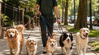 Ilustrasi dog walker