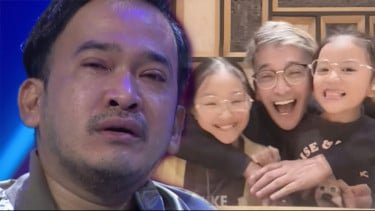Ruben Onsu dan kedua putrinya, Thania dan Thalia