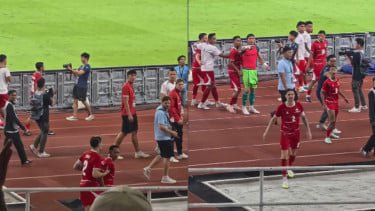 Momen Kevin Diks Tenangkan Beckham Putra saat Cekcok dengan Penonton usai Timnas Indonesia Libas Mozambik