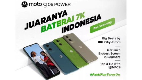 Moto G06 Power Resmi Rilis di Indonesia, Baterai Jumbo 7000 mAh dan Fitur Mewah Cuma Rp1 Jutaan