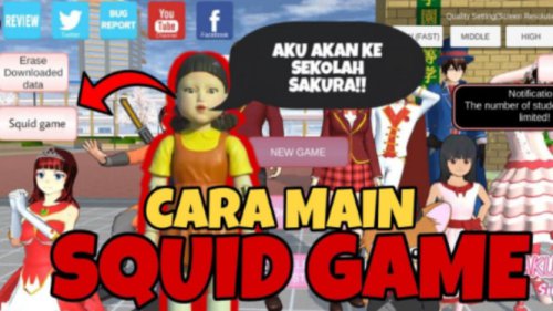 Arena Squid Game Penuh Tantangan Mendebarkan di Sakura School Simulator