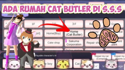 Panduan Menemukan Rumah Cat Butler: Spot Tersembunyi Penuh Kucing di Sakura School Simulator