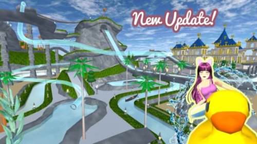 Cara Praktis Membangun Kolam Renang Mewah Penuh Wahana di Sakura School Simulator Serasa Waterpark!