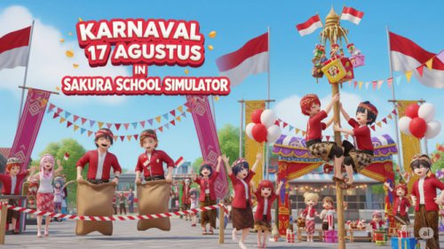 Gak Perlu Ribet, Ini Cara Bikin Karnaval 17-an Paling Seru di Sakura School Simulator