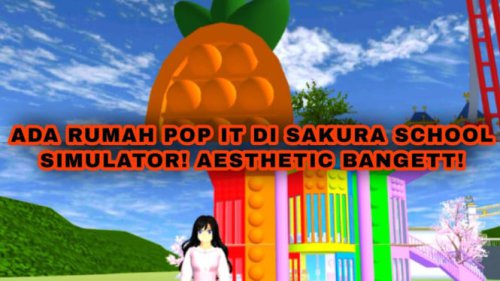 Rumah Warna-Warni dengan ID Rumah Pop It Unicorn di Sakura School Simulator!