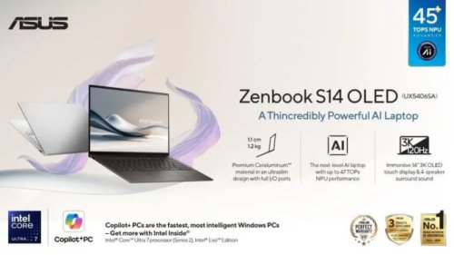 ASUS Rilis Zenbook S14 OLED: Tipis, Cerdas Punya NPU 47 TOPS &amp; Baterai 16 Jam