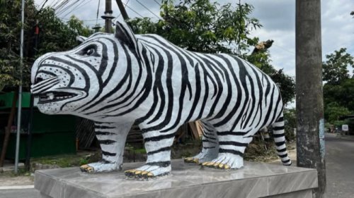 Patung Macan Putih Kediri Dana Desa atau Pribadi, Ini Klarifikasi yang Dicari Warganet