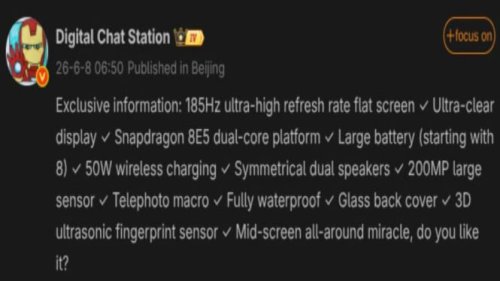 Bocoran Redmi K100 Pro Bawa Layar 185Hz dan Baterai 8.500mAh