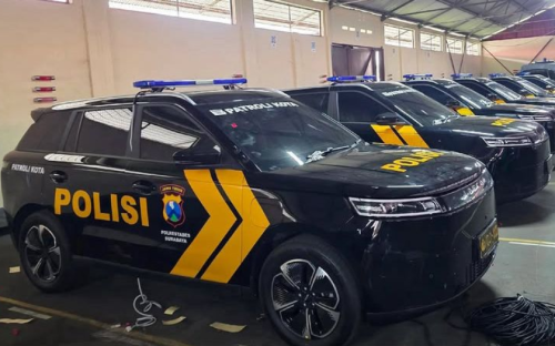 Jaecoo J5 EV Dipakai Patroli Jajaran Kepolisian Surabaya, Ini Penampakannya