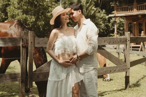 Outfit Alyssa Daguise Saat Maternity Shoot, Pakai Top Renda dan Rok Maxi