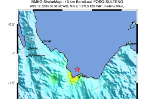 Update Gempa Magnitudo 5,8 Guncang Poso, Satu Warga Meninggal dan 29 Luka-Luka