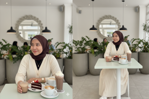 Top 10+ Prompt, Salinan Teks, Kata-kata Gemini AI Foto Sendiri di Cafe