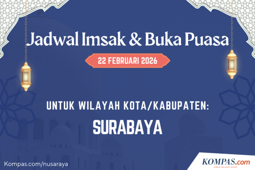 Jadwal Imsakiyah dan Buka Puasa Surabaya Hari Ini, 22 Februari 2026
