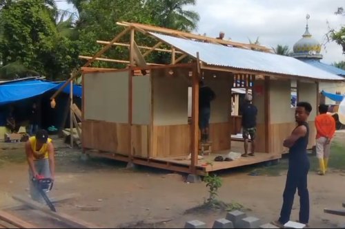 Jejak Lumpur Masih Ada, Desa Suka Damai Aceh Tamiang Menggeliat Bangun Huntara