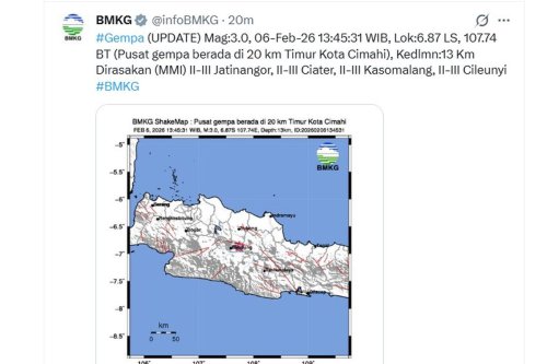 Gempa M 3 Guncang Bandung, Apakah Terkait dengan Gempa Pacitan M 6,4?